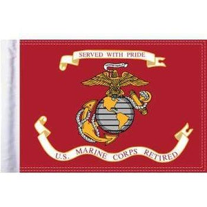 Retired Marine Corps Flag - 10" x 15" by Pro Pad FLG-RETMC15 Military Flag 05211394 Parts Unlimited