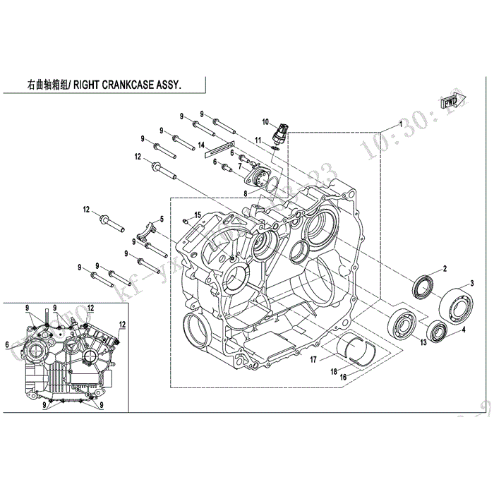 Rh Crankcase Assy by CF Moto