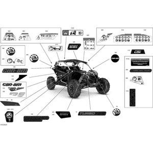 RH Door Decal "RS" by Can-Am 704908449 OEM Hardware 704908449 Off Road Express Peach St