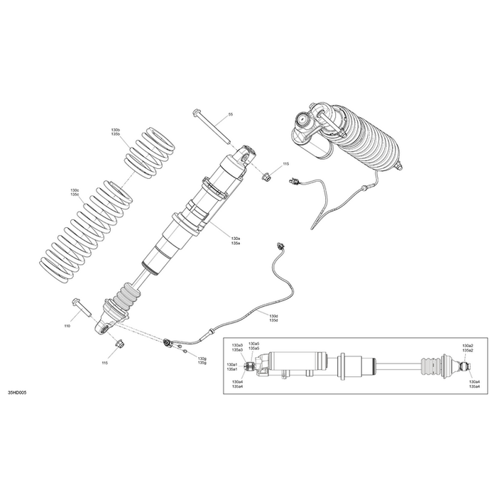 RH Front Adjustable Shock Absorber by Can-Am