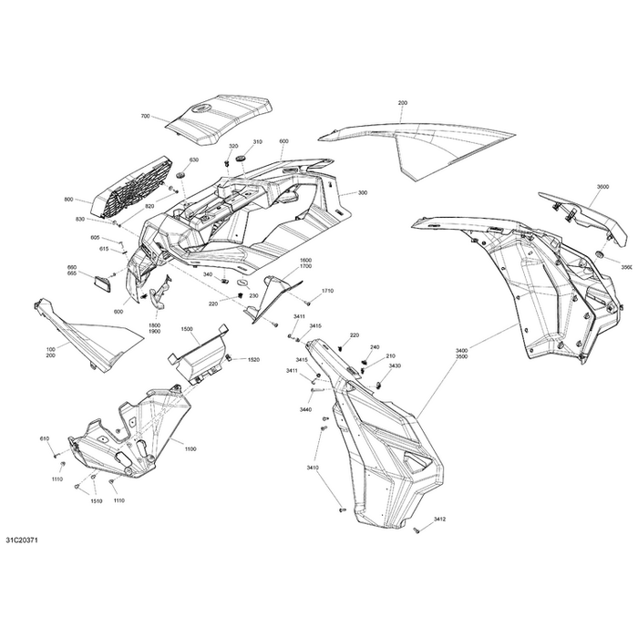 RH Front Lateral Panel Kit by Can-Am