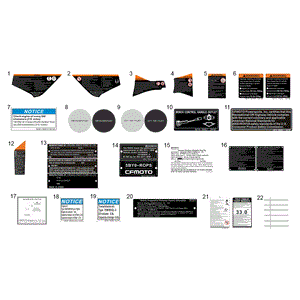 Rh Instruction Label Safety Warning (Us) (Replaces 5By0-190004) by CF Moto 5BY#-190004-1000 OEM Hardware 5BY#-190004-1000 Northstar Polaris