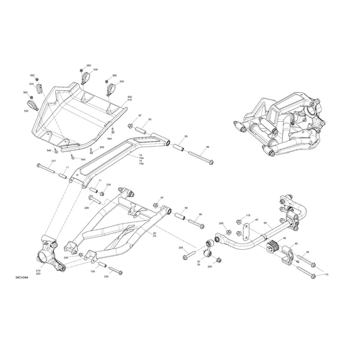 RH Rear Arm Protector by Can-Am