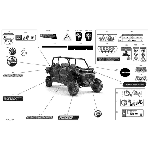 RH Roll Over Warning Label by Can-Am