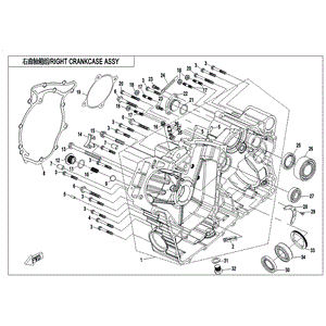Right Crankcase Assy. by CF Moto 0JWA-012100-20000 OEM Hardware 0JWA-012100-20000 Northstar Polaris