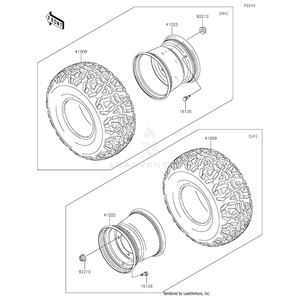 Rim,10X8.5At,F.S.Black by Kawasaki 41025-7504-397 OEM Hardware 41025-7504-397 Off Road Express Drop Ship