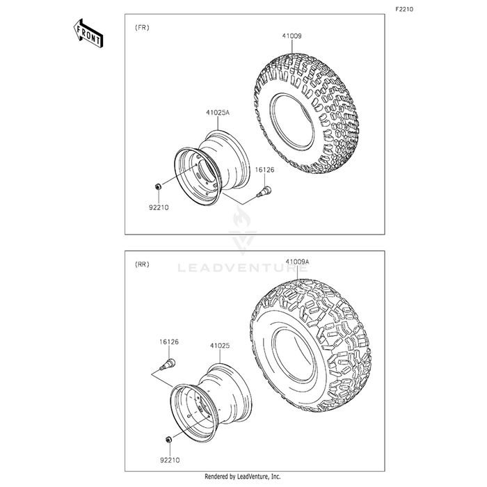 Rim,Front,10X7.0 At,F.S.Black by Kawasaki