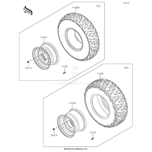 Rim,Front,12X6.0At,F.S.Black by Kawasaki 41025-0310-397 OEM Hardware 41025-0310-397 Off Road Express Drop Ship