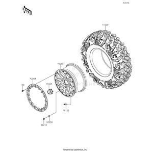 Ring,Beadlock,Black by Kawasaki 43058-0706-10 OEM Hardware 43058-0706-10 Off Road Express Peach St