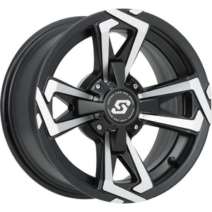 Riot Wheel Black Machined 12 in. x 7 in. 2+5 -47 mm by Sedona 570-1251 Non Beadlock Wheel 570-1251 Western Powersports Drop Ship