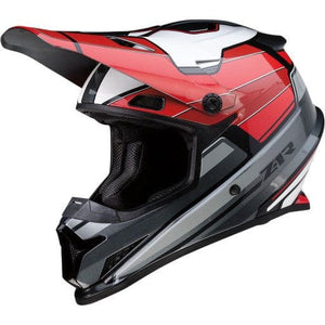 Rise MC Helmet by Z1R 0110-7208 Off Road Helmet 01107208 Parts Unlimited Drop Ship XS / Gray/Red