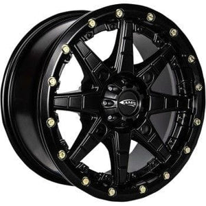 Roll'n 106 Wheel Black 14x7-4/137-5+2 by AMS 4753-046AS Beadlock Wheel 02300946 Parts Unlimited Drop Ship