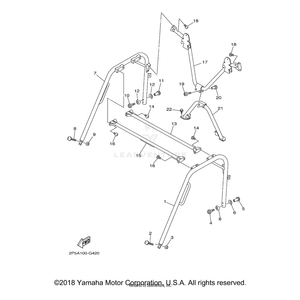 Roof Support Assembly 2 by Yamaha 5UG-K830B-51-00 OEM Hardware 5UG-K830B-51-00 Off Road Express Drop Ship