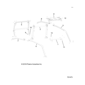 Rops, Rear, Right, Matte Black by Polaris 1022186-458 OEM Hardware P1022186-458 Off Road Express