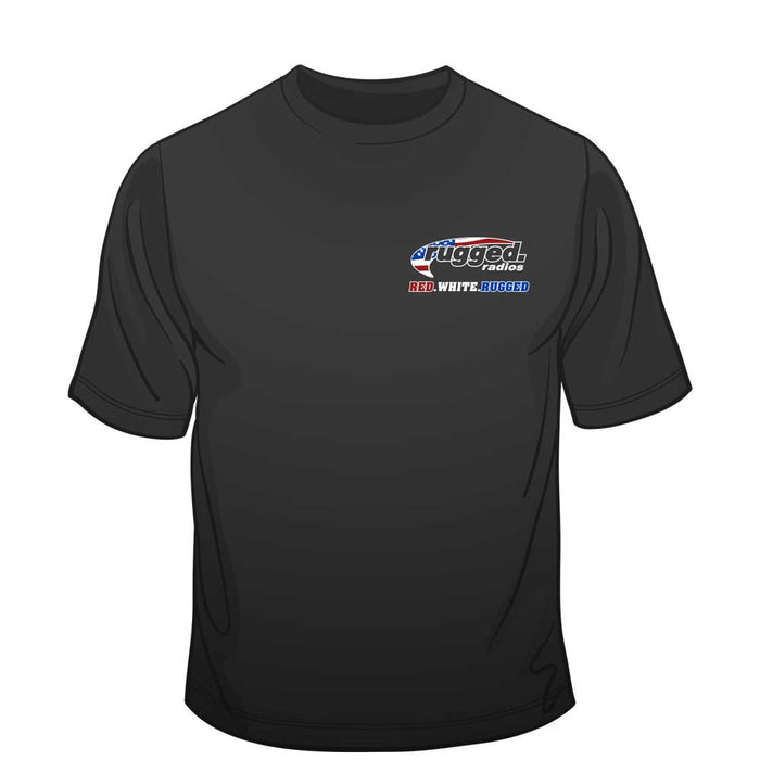 Rugged Radios American Flag T-Shirt - Black by Rugged Radios