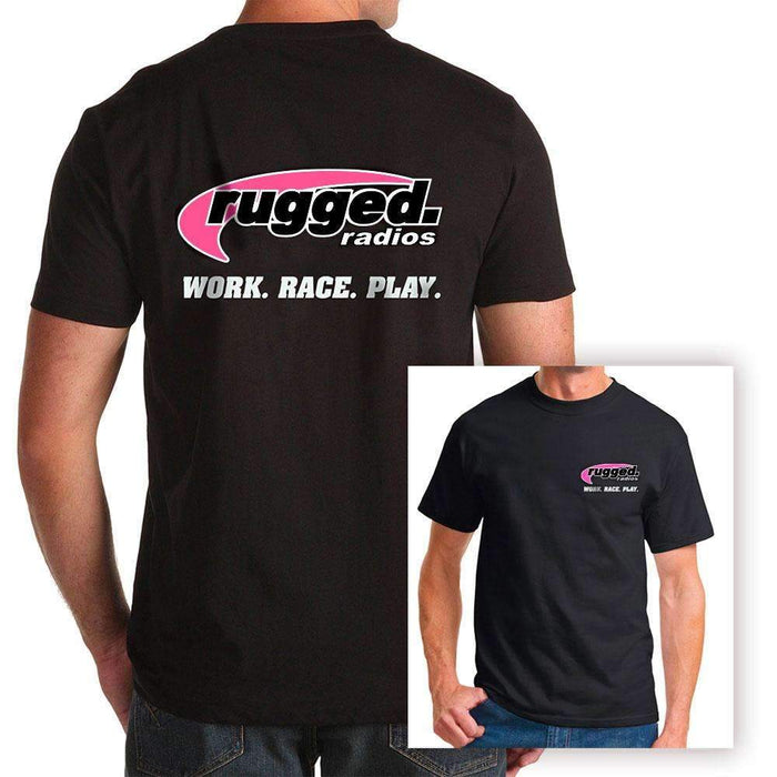 Rugged Radios Classic Pink T-Shirt - Black by Rugged Radios