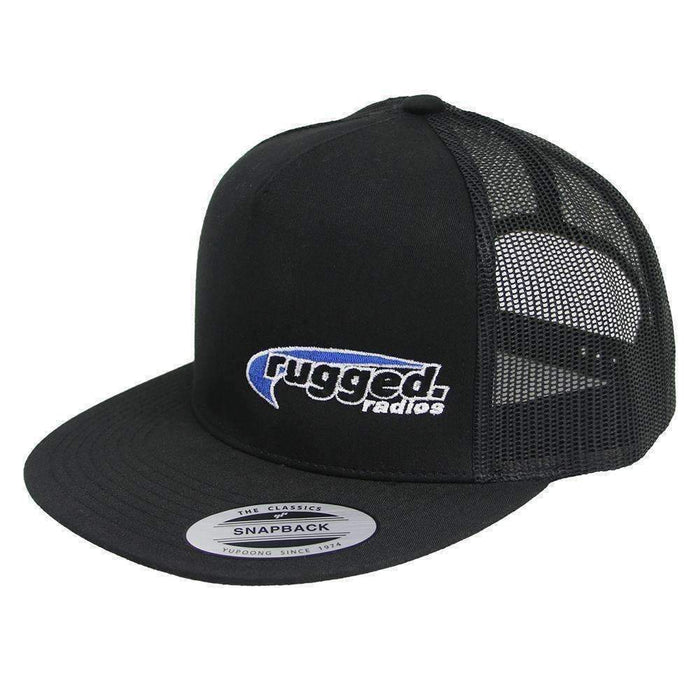 Rugged Radios Flat Bill Snapback Hat - Black by Rugged Radios