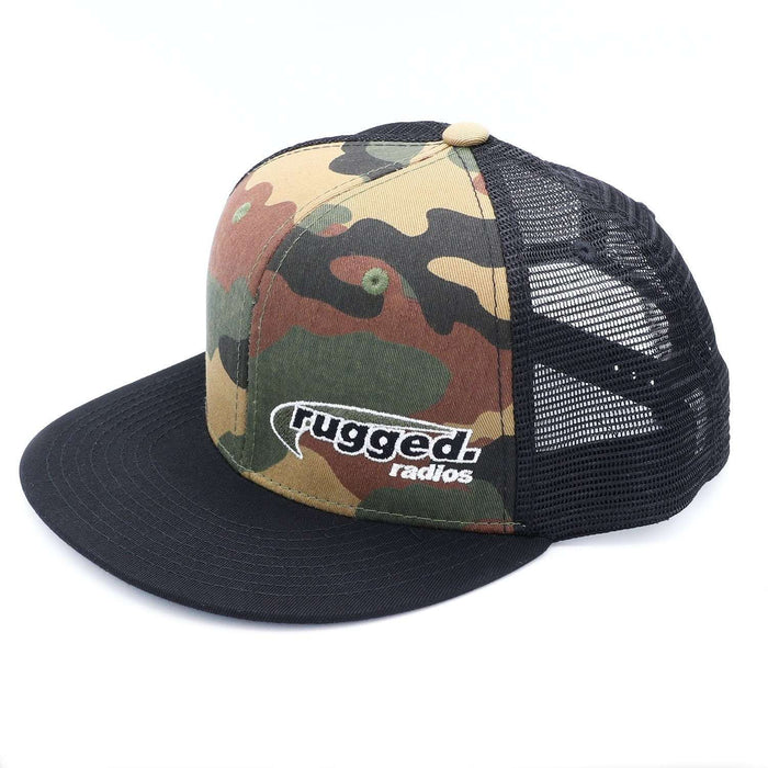 Rugged Radios Flat Bill Snapback Hat - Camo And Black by Rugged Radios