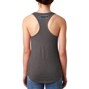 Rugged Radios Garage Ladies Racerback Tank Top - Grey by Rugged Radios Rugged Radios