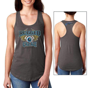 Rugged Radios Garage Ladies Racerback Tank Top - Grey by Rugged Radios Rugged Radios