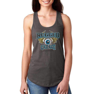 Rugged Radios Garage Ladies Racerback Tank Top - Grey by Rugged Radios LSRGT-SM 01039374004208 Rugged Radios Small