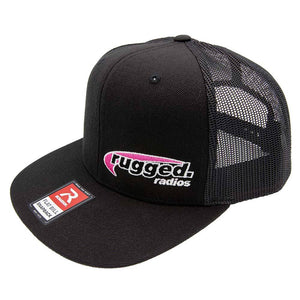 Rugged Radios Pink Flat Bill Snapback Hat - Black by Rugged Radios HAT-S2-FB-BLK/PINK 01039374006094 Rugged Radios