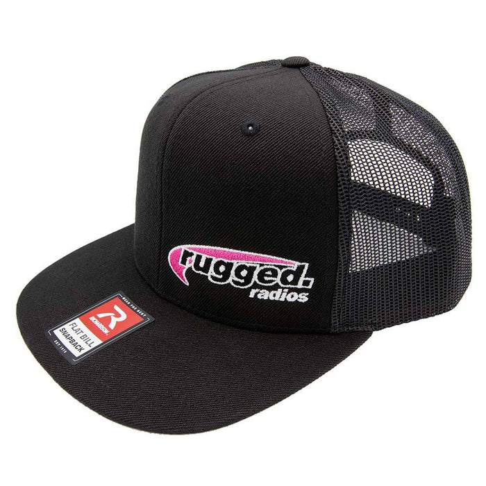 Rugged Radios Pink Flat Bill Snapback Hat - Black by Rugged Radios