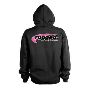 Rugged Radios Pink Pullover Hoodie - Black by Rugged Radios Rugged Radios