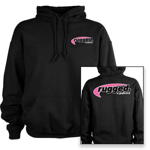 Rugged Radios Pink Pullover Hoodie - Black by Rugged Radios HOODIE-PINK-SM 01039374006103 Rugged Radios SM