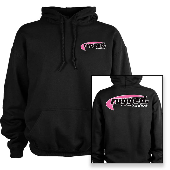 Rugged Radios Pink Pullover Hoodie - Black by Rugged Radios