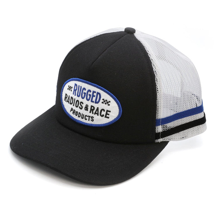 Rugged Radios Striped Snapback Hat - Black And White by Rugged Radios