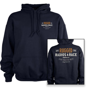 Rugged Radios Vintage Race Pullover Hoodie - Navy Blue by Rugged Radios Rugged Radios