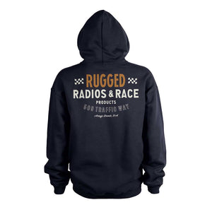 Rugged Radios Vintage Race Pullover Hoodie - Navy Blue by Rugged Radios Rugged Radios