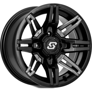 Rukus Wheel Black 14 in. x 7 in. 5+2 +10 mm by Sedona 570-1270 Non Beadlock Wheel 570-1270 Western Powersports Drop Ship