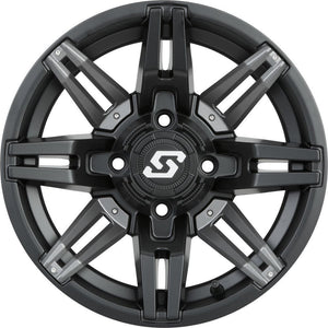 Rukus Wheel Kit w/ Rock A Billy Tire 14X7 4/156 4+3 (+5Mm) Blk/Gunmetal by Sedona 570-5205+570-1273 Premounted Wheel & Tire Kit 570-281439 Western Powersports Drop Ship