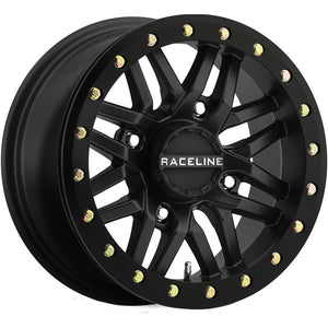 Ryno Beadlock Wheel 14X7 4/137 5+2 (+10MM) Black by Raceline A91B-47037-52 Beadlock Wheel 570-1601 Western Powersports Drop Ship