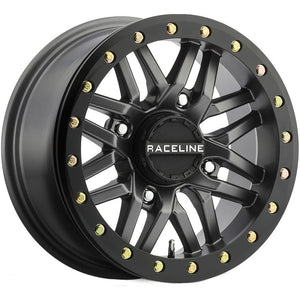 Ryno Beadlock Wheel 14X7 4/137 5+2 (+10MM) Black by Raceline A91B-47037-52 Beadlock Wheel 570-1601 Western Powersports Drop Ship