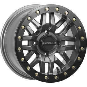 Ryno Beadlock Wheel 14X7 4/156 5+2 (+10MM) Gunmetal by Raceline A91G-47056-52 Beadlock Wheel 570-1612 Western Powersports Drop Ship