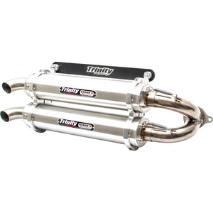 Rzr Pro Xp / Turbo R Slip On By Trinity Racing TR-4173S Dual Muffler TR-4173S Trinity Racing Brushed