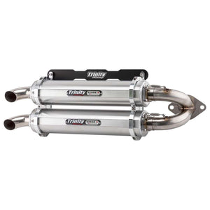 Rzr Rs1 Slip On By Trinity Racing TR-4165S Dual Muffler TR-4165S Trinity Racing Brushed