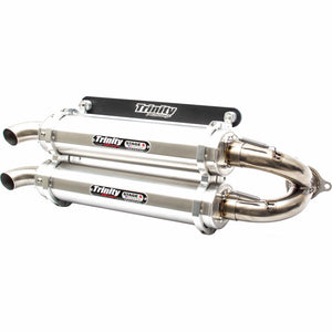 Rzr Turbo/S Slip On By Trinity Racing TR-4152S Dual Muffler TR-4152S Trinity Racing Brushed