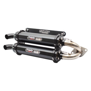 Rzr Xp 1000 Slip On By Trinity Racing TR-4118S-C2 Dual Muffler TR-4118S-C2 Trinity Racing Cerakote w/ Stainless Y-Pipe