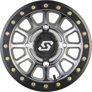 Sano Beadlock Wheel 14X7 4/156 5+2 (+10MM) Black/AS Cast by Sedona A21MA-47056+10S Beadlock Wheel 570-2015 Western Powersports Drop Ship