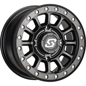 Sano Beadlock Wheel 14X7 4/156 5+2 (+10MM) Black by Sedona A21B-47056+10S Beadlock Wheel 570-2012 Western Powersports Drop Ship