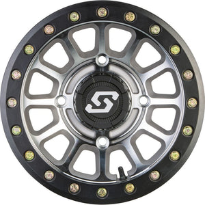 Sano Wheel Kit w/ Mud Terrain Tire 14X7 4/156 5+2 Black/Cast by Sedona 87-3001+570-2015 Premounted Wheel & Tire Kit 87-SED10266 Western Powersports Drop Ship