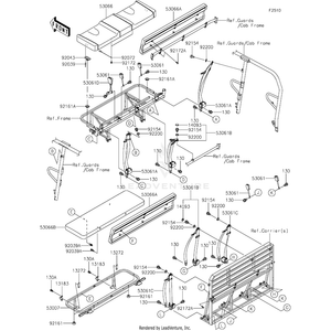 Seat-Assembly,Back,A.Silver+Blk by Kawasaki 53066-0568-61P OEM Hardware 53066-0568-61P Off Road Express Drop Ship