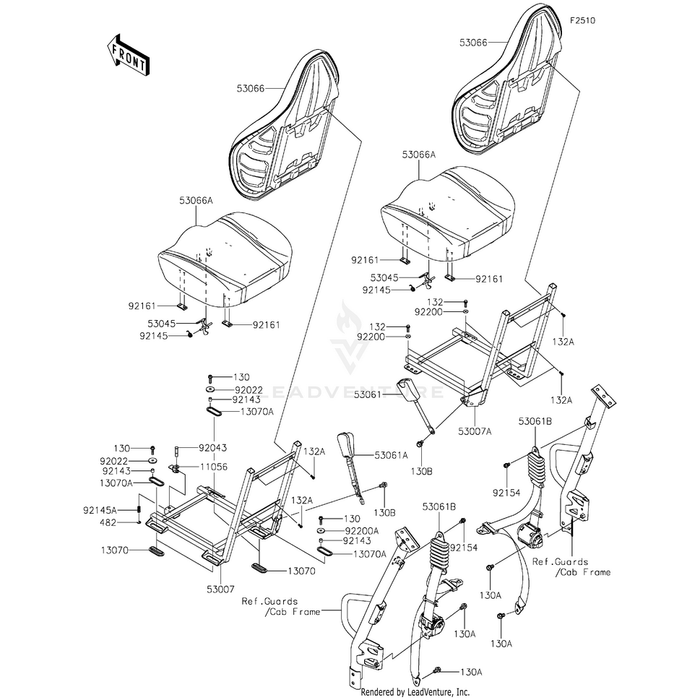 Seat-Assembly,Back,Black by Kawasaki