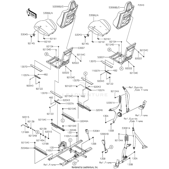 Seat-Assembly,Back,Green+Blk+Sil by Kawasaki