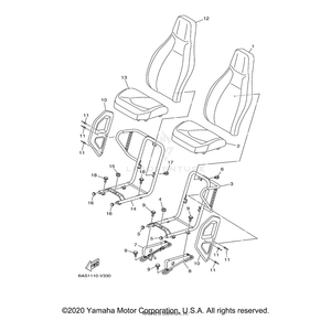 Seat Assembly by Yamaha BAS-F4700-70-00 OEM Hardware BAS-F4700-70-00 Off Road Express Drop Ship