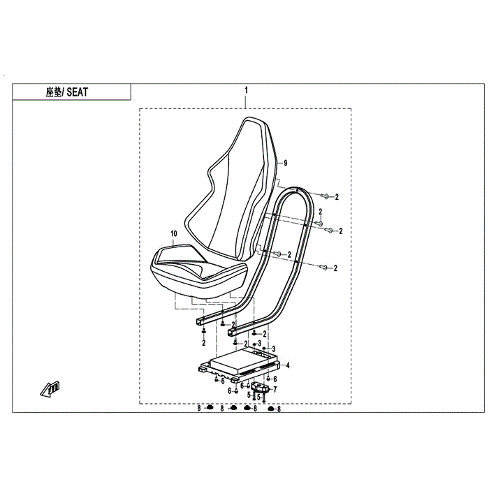 Seat Assy Black & Red (Black & Red) by CF Moto